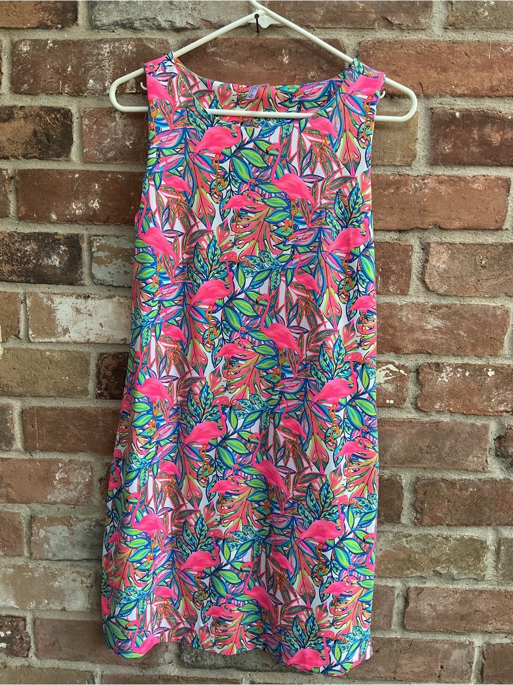 Lulu-B Neon Flamingo Print Dress - Pink Multi size small